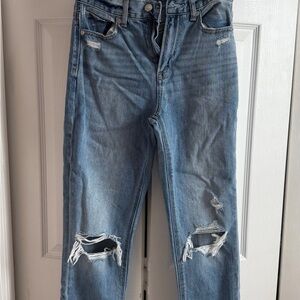 American Eagle Ripped Blue Jeans Straight